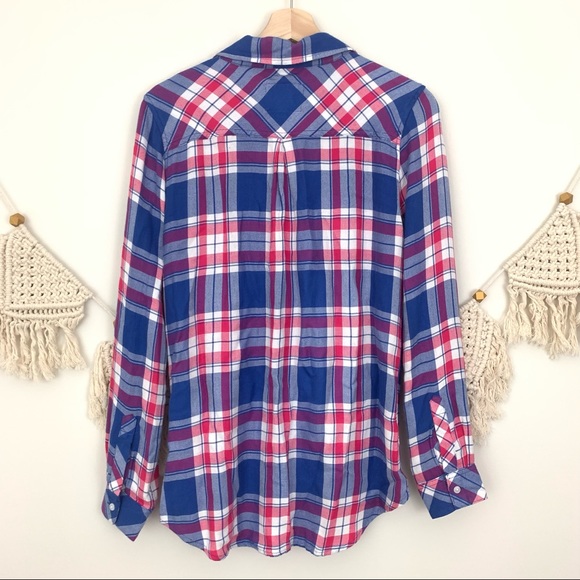 Rails Hunter Pink & Blue Plaid Button Down Top - Picture 4 of 8